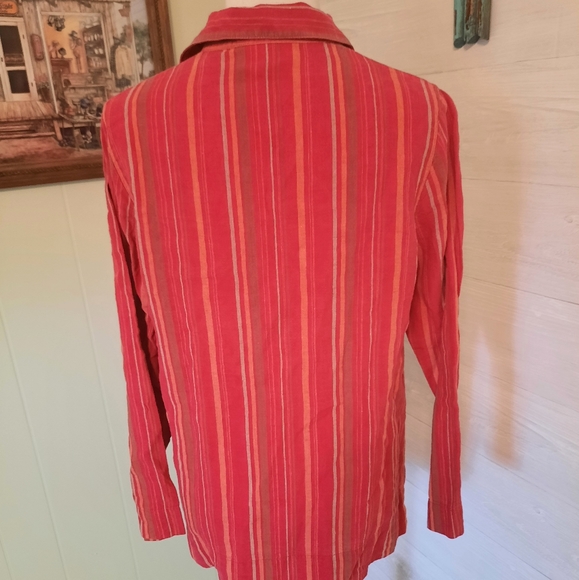 Chadwicks linen striped tunic top blouse sz 6 *R - Picture 2 of 4